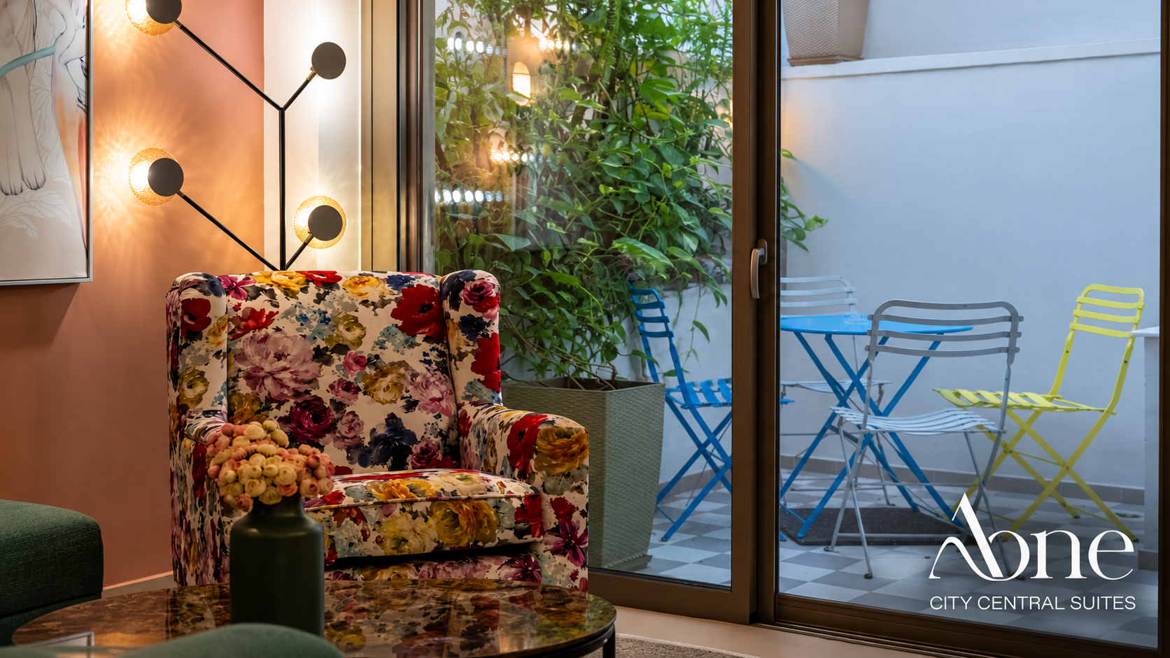 Authentic interior of the Eden Suite at AONE City Central Suites in Kalamata